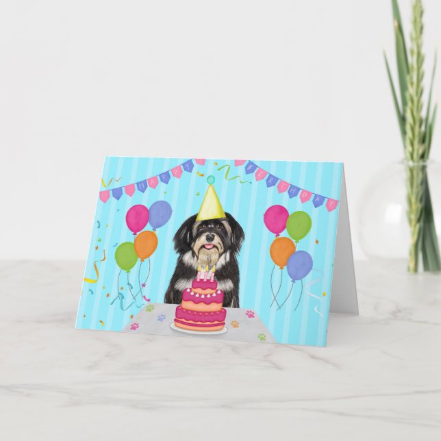 Havanese Birthday Holiday Card Karte (Vorderseite)