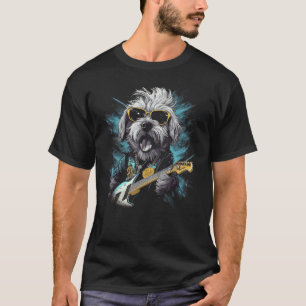 Havanese Bolonka Lhasa Apso Hund mit Sonnenbrille T-Shirt