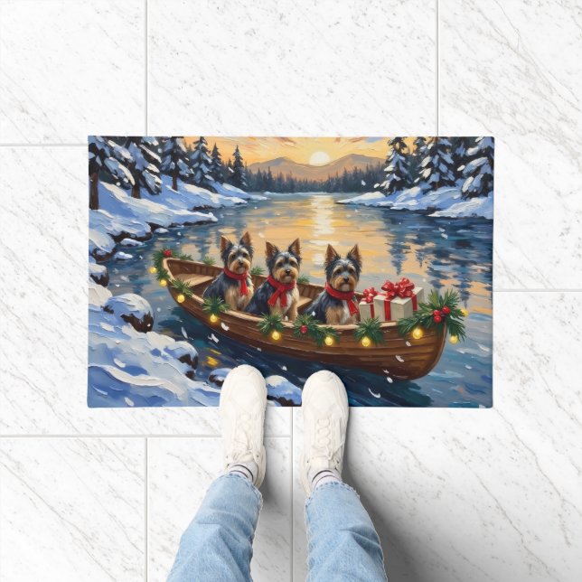 Havanese Christmas Boat Holiday Fußmatte (Indoor)