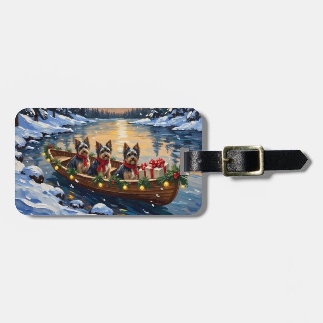 Havanese Christmas Boat Holiday Gepäckanhänger (Vorderseite horizontal)