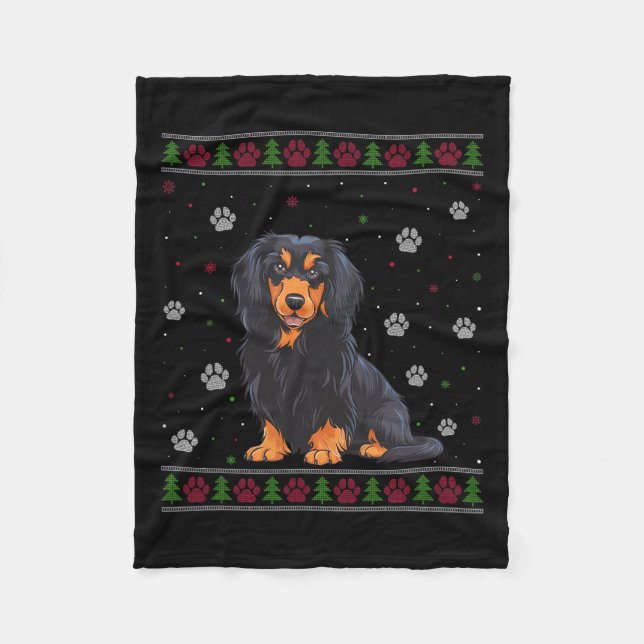 Havanese Christmas Sweater Xmas Haustier Tier Hund Fleecedecke (Vorderseite)