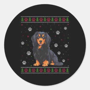 Havanese Christmas Sweater Xmas Haustier Tier Hund Runder Aufkleber