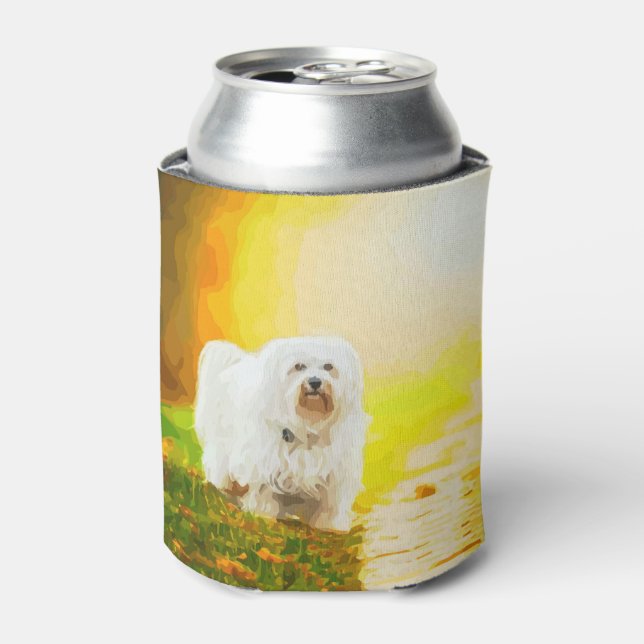 Havanese Dog Bichon Portraitmalerei Dosenkühler (Kanne Vorderseite)