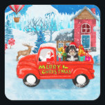 Havanese Dog Christmas Delivery LKW Schnee Quadratischer Aufkleber<br><div class="desc">Eine perfekte Weihnachtsgeschenkidee für jemanden,  der Hunde Liebe. Dieser niedliche Hund sitzt im weihnachtlichen Lieferwagen und ist ein Geschenk für Ihre Freunde oder Familie,  die Liebe haben oder Hunde besitzen.</div>