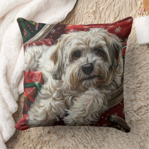 Havanese Dog Christmas Festival Kissen