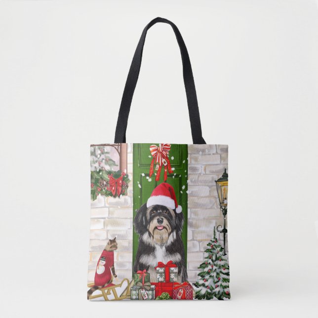 Havanese Dog Christmas Tasche (Vorderseite)