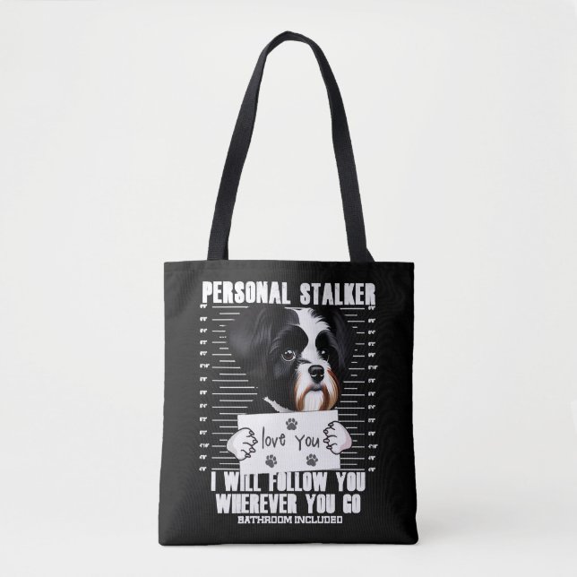 Havanese Dog Funny Stalker Cartoon Tasche (Vorderseite)