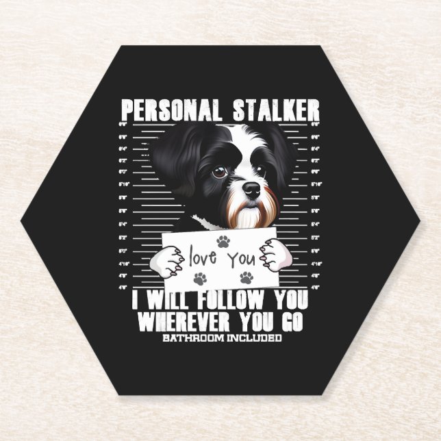 Havanese Dog Funny Stalker Cartoon Untersetzer (Vorderseite)