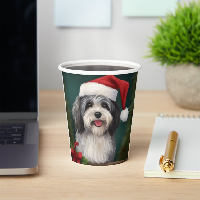 Havanese Dog in Schneeschweihnacht Pappbecher (InSitu)