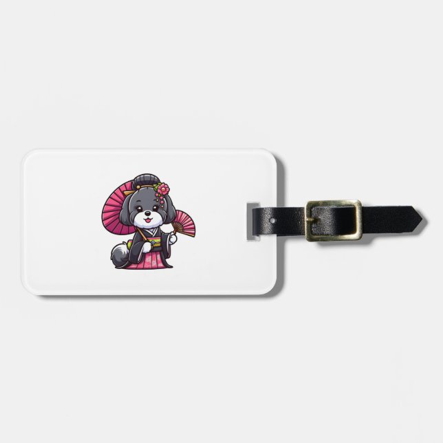 Havanese Dog Kimono Gepäckanhänger (Vorderseite horizontal)