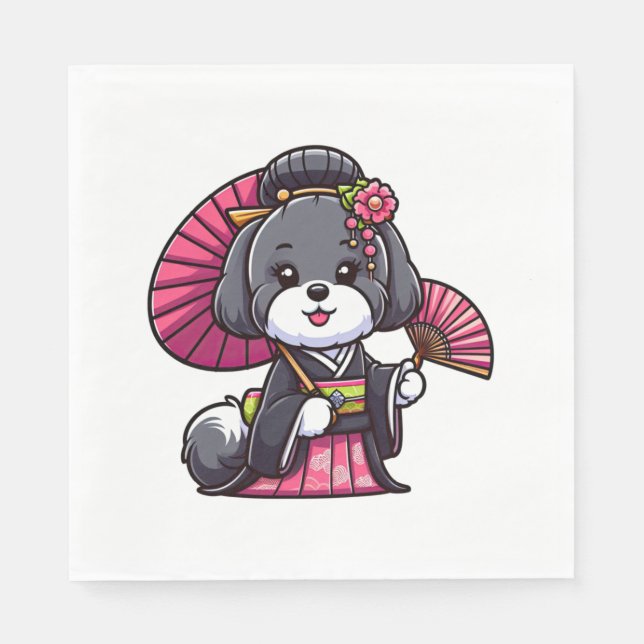 Havanese Dog Kimono Serviette (Vorderseite)