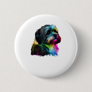 Havanese Dog Pop Art Design Havanese Button
