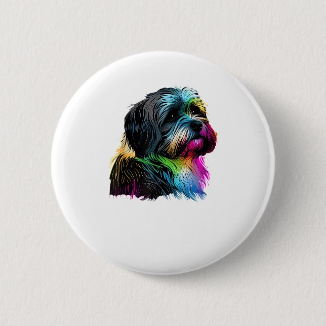 Havanese Dog Pop Art Design Havanese Button (Vorderseite)