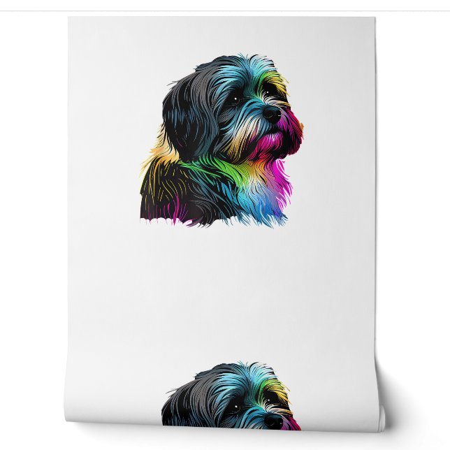 Havanese Dog Pop Art Design Havanese Tapete (Abrollen)