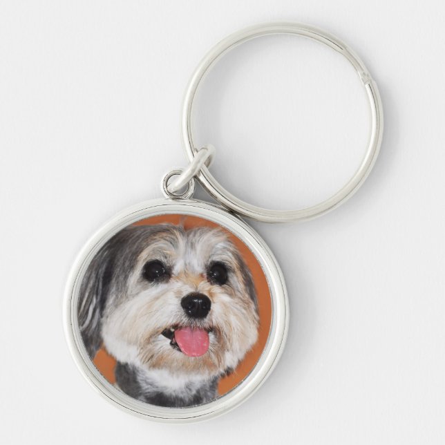 Havanese Dog Portrait Schlüsselanhänger (Vorne)