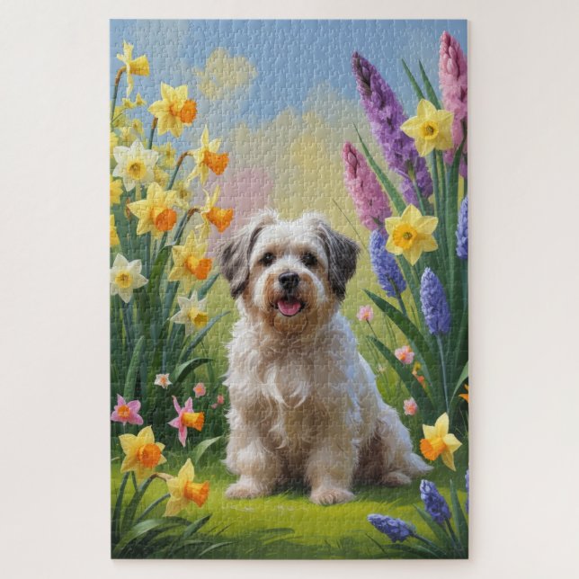 Havanese Dog Spring Blumen Malerei (Vertikal)