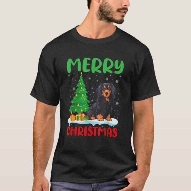 Havanese Dog Tree Xmas Sweater Men Ugly Chri T-Shirt (Vorderseite)