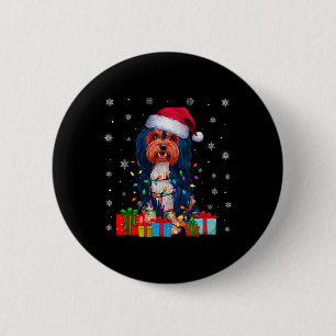 Havanese Dog Ugly Xmas Lights Santa Havanese Dog C Button