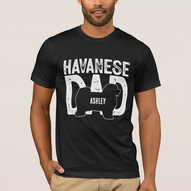 Havanese Dog Vater Welpe Vater T-Shirt (Vorderseite)