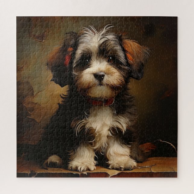 Havanese dog Welppy Realism Square Portrait (Vertikal)