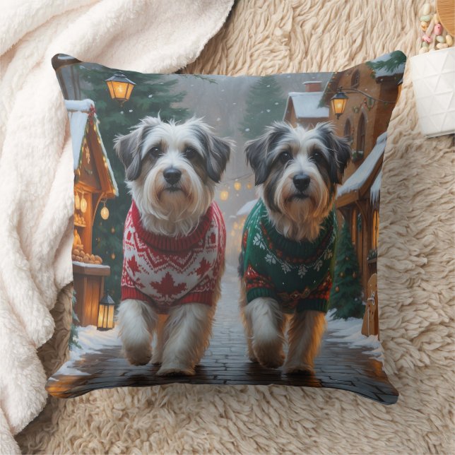 Havanese Dogs Christmas Snow Holiday  Kissen (Decke)