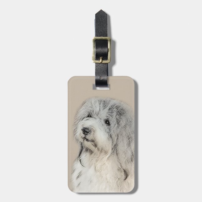 Havanese (Gold Sable) Malerei - Original Hunde Kun Gepäckanhänger (Vorderseite vertikal)