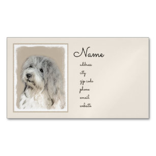 Havanese (Gold Sable) Malerei - Original Hunde Kun Magnetische Visitenkarte
