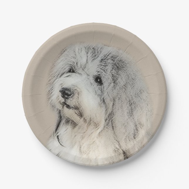 Havanese (Gold Sable) Malerei - Original Hunde Kun Pappteller (Vorderseite)