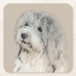 Havanese (Gold Sable) Malerei - Original Hunde Kun Rechteckiger Pappuntersetzer