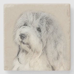 Havanese (Gold Sable) Malerei - Original Hunde Kun Steinuntersetzer