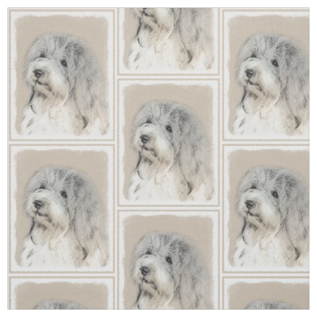 Havanese (Gold Sable) Malerei - Original Hunde Kun Stoff (Muster)