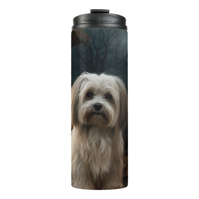 Havanese Halloween Beängstigend Thermosbecher (Vorderseite)