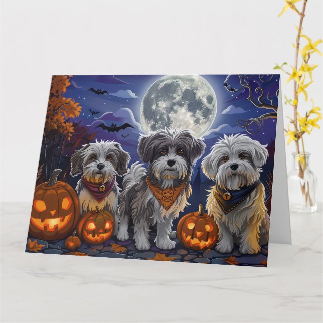 Havanese Halloween Spooky Karte (Gelbe Blume)