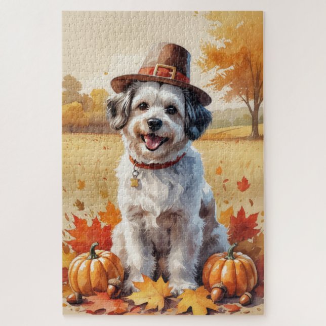 Havanese Herbstverlässt Erntedank Art (Vertikal)