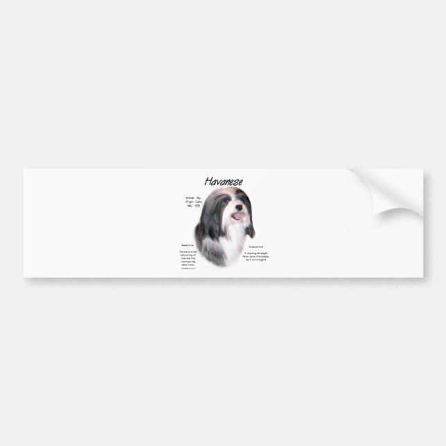 Havanese History Design Autoaufkleber (Vorne)