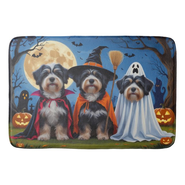 Havanese Hogs Pumpkin Halloween Funny Badematte (Vorderseite)