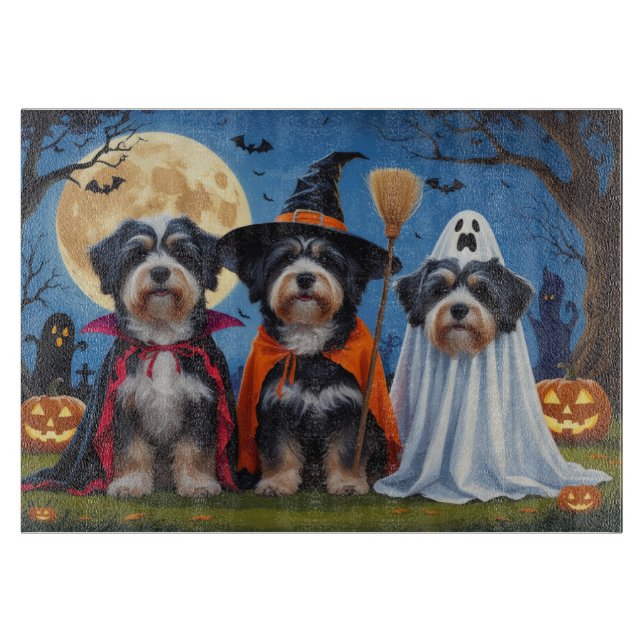 Havanese Hogs Pumpkin Halloween Funny Schneidebrett (Vorderseite)