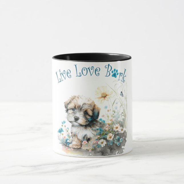 Havanese Hund Mama Floral Tasse (Zentrum)