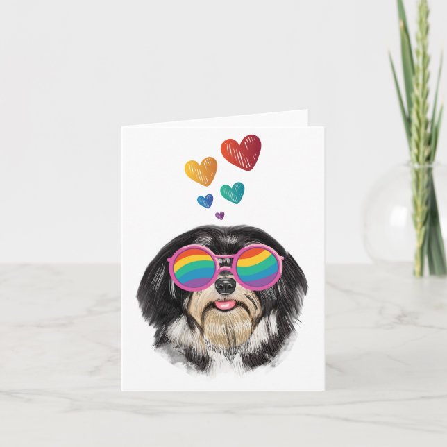 Havanese Hund mit Herz Valentinstag Karte (Vorderseite)