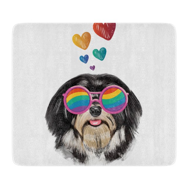 Havanese Hund mit Herz Valentinstag Schneidebrett (Vorderseite)