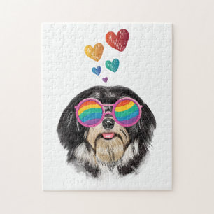 Havanese Hund mit Herzen Valentinstag