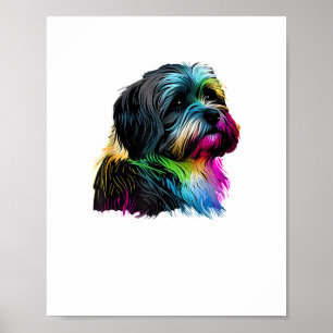 Havanese-Hund Pop-Art-Design Havanese-Liebhaber Poster