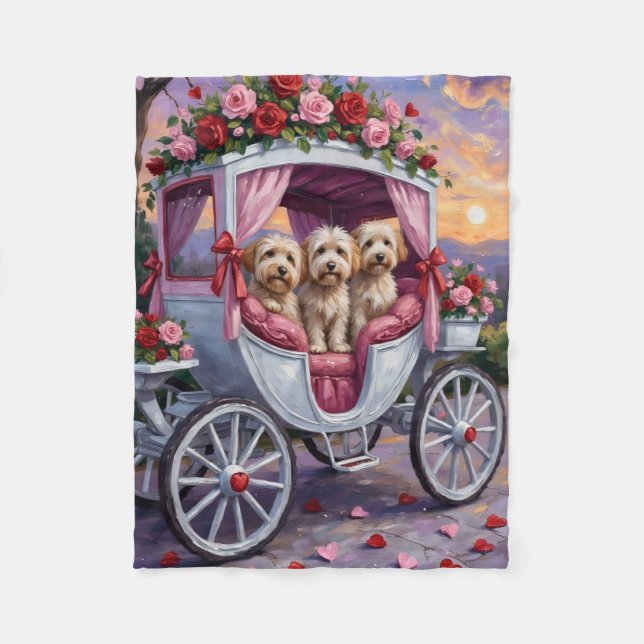 Havanese Hund Valentinstag  Fleecedecke (Vorderseite)