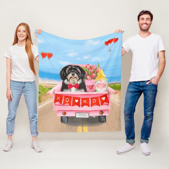 Havanese Hund Valentinstag LKW Fleecedecke (Beispiel)