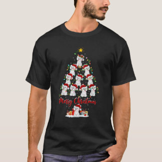 Havanese Hund Xmas Beleuchtung Weihnachtsmann Hava T-Shirt
