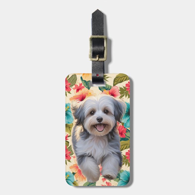 Havanese-Hunde-Gepäckanhänger Gepäckanhänger (Vorderseite vertikal)