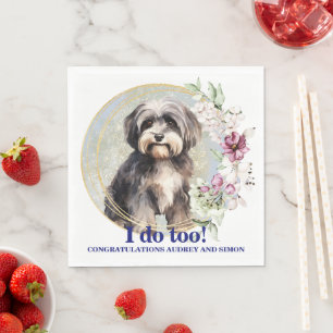 Havanese Hunde-Hochzeitsservietten mit Hunde-Foto Serviette