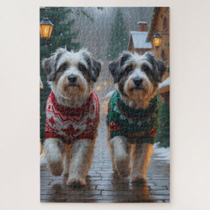 Havanese Hunde Weihnachten Schnee Urlaub