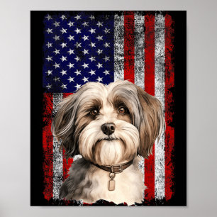 Havanese-Hundefreund US-Flagge 4. Juli Patriotisch Poster
