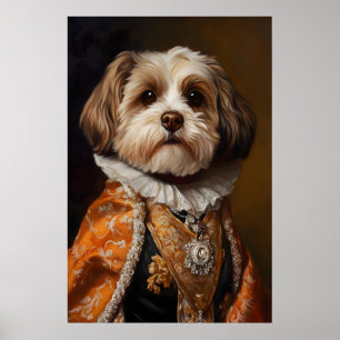 Havanese-Hundeporträt-Druck, Renaissance-Haustierk Poster
